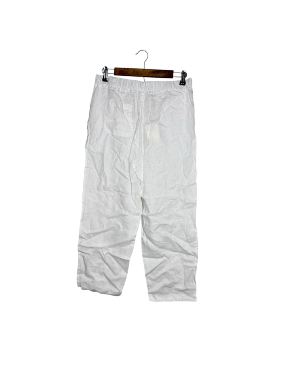 Quince 100% European Linen White Straight Leg Pull On Pants Minimalist Summer - Picture 7 of 9